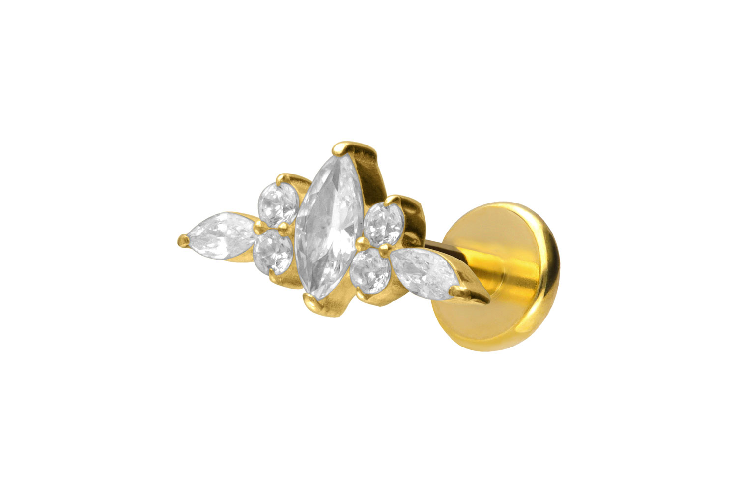 Titan Labret Piercing mit Push Fit DESIGN